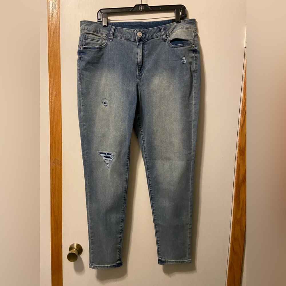 Lane Bryant Venezia skinny jean with patches